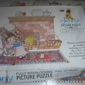 Vintage Jenny Fireside 18" x 13" Fully Interlocking Picture Puzzle